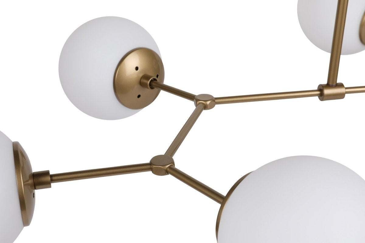 Hanglamp Damar 6-Lichts – 100x58x48 cm – Geel/Wit – Metaal – In hoogte verstelbaar