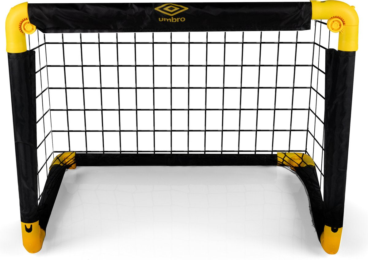 Umbro Voetbaldoel - Opvouwbaar - Inclusief 2 Grondpennen - Kunststof - 50 x 44 x 44 cm - Zwart/Geel