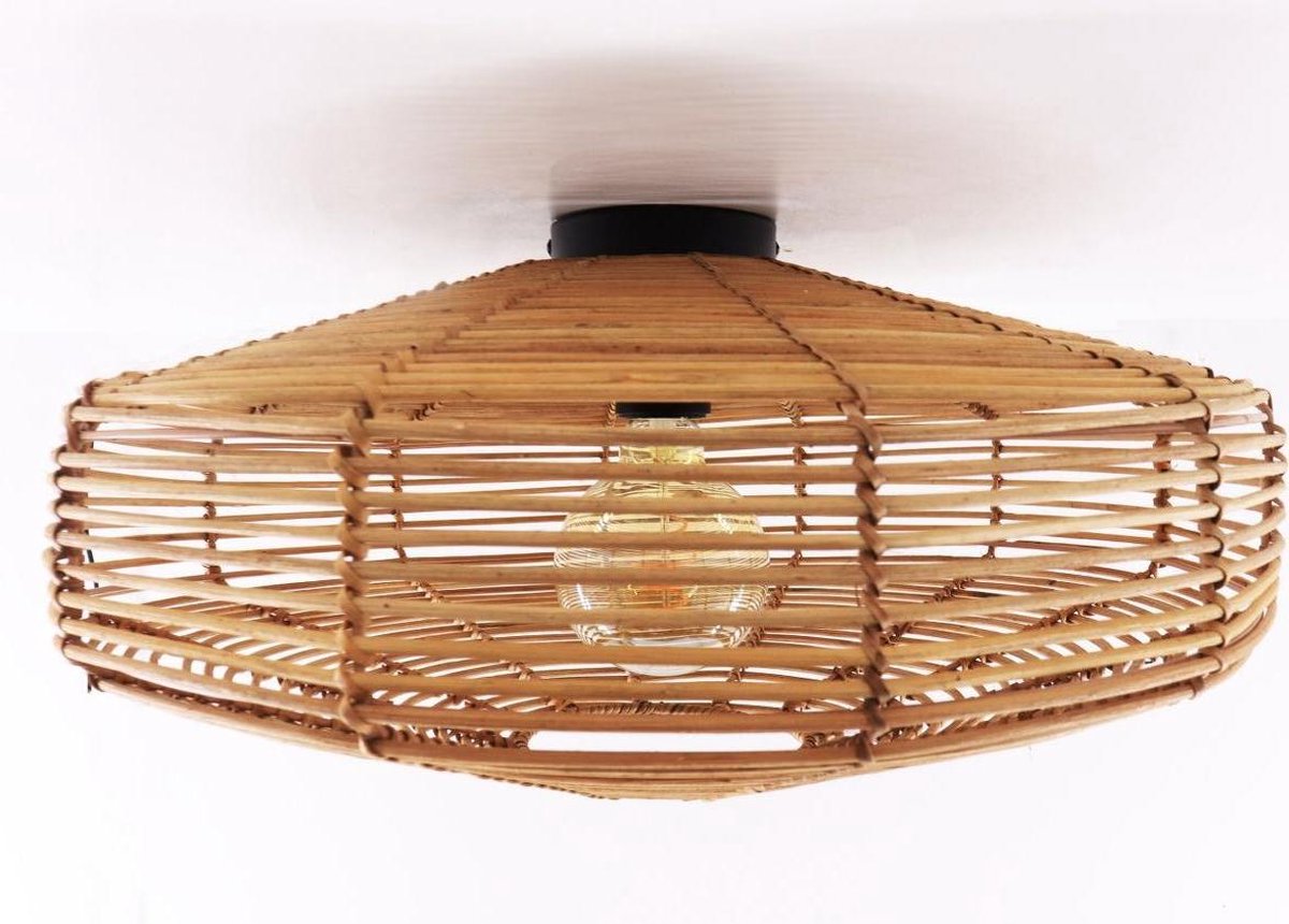 Light & Living Wandlamp Mataka Rotan Ø51 cm – Bruin – Ronde Wandlamp – Binnenverlichting