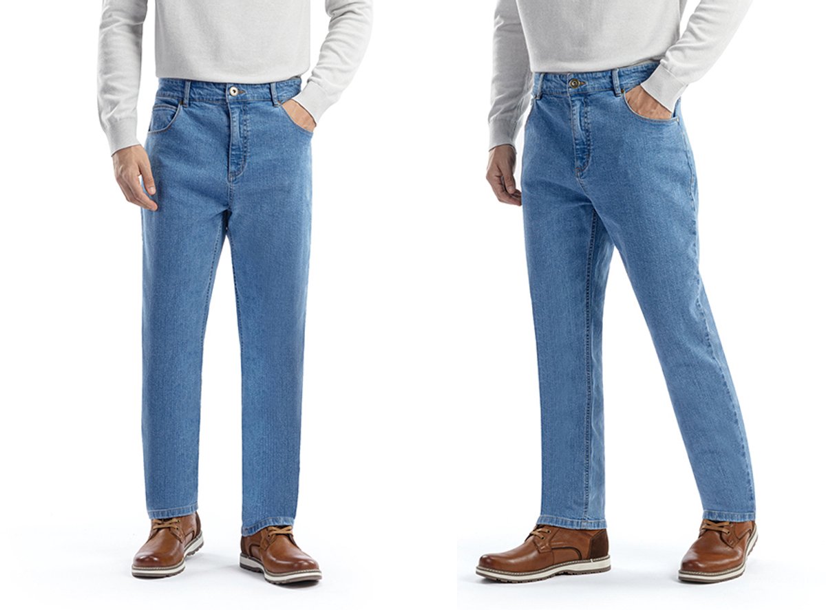 Milanoro - Stijlvolle jeansbroek voor heren - Lichtblauw - W32 - L30