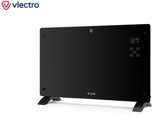 Vlectro - Slim verwarmingspaneel met instelbare timer - Zwart