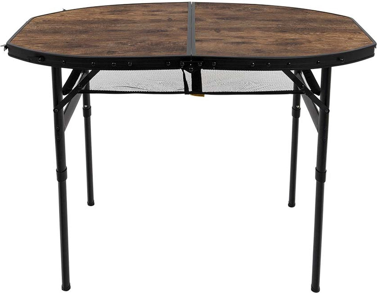 Bo-Camp Industrial Tafel - Woodbine - Ovaal - Koffermodel - 100x70 cm - In hoogte verstelbaar - Opvouwbaar - Bruin