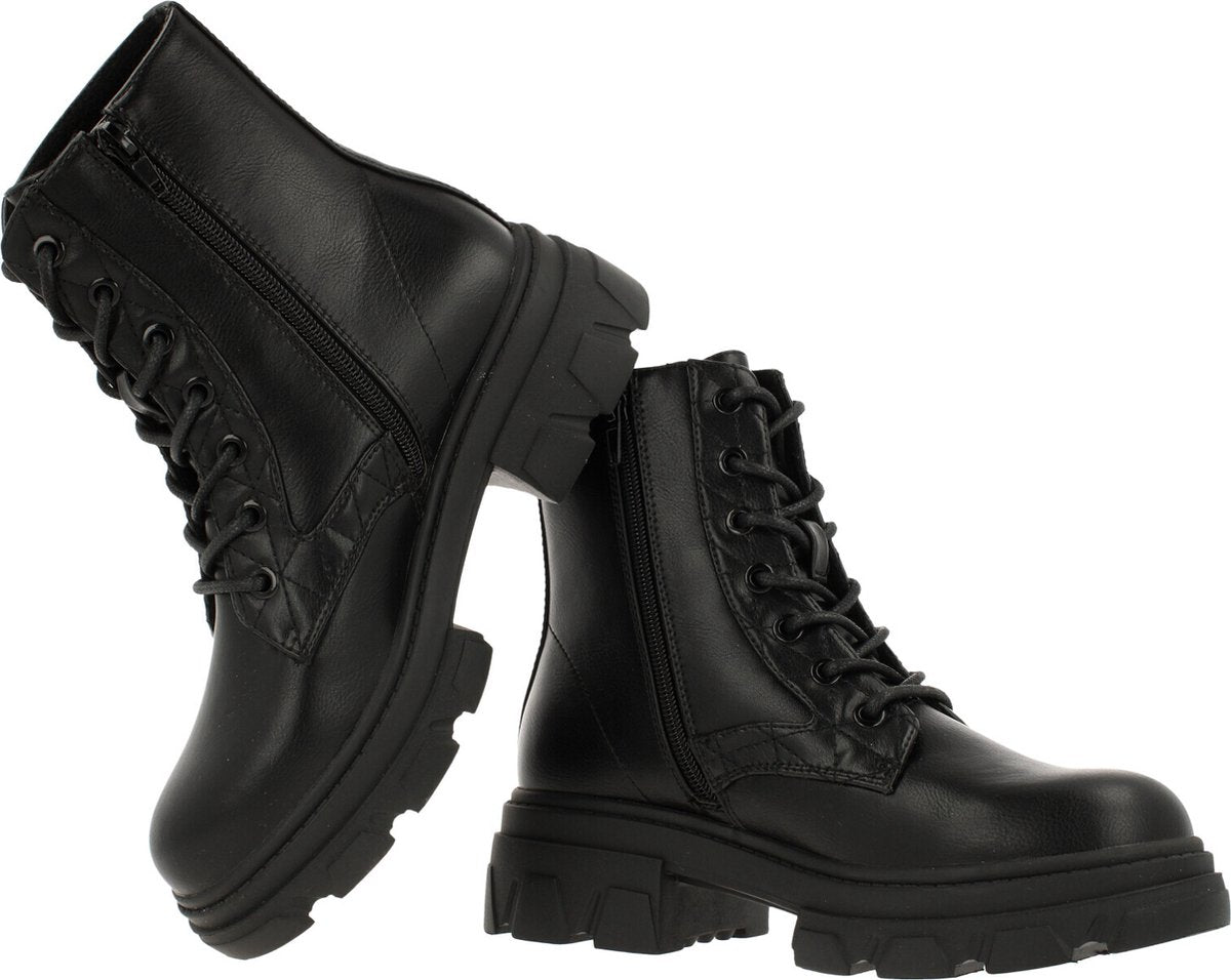 Bullboxer Dames Boots 267514F6S – Zwart – Maat 38 – Bovenwerk PU – Zool TR