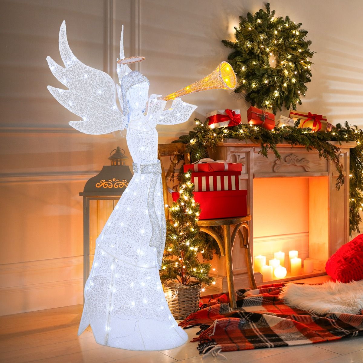Coast Verlichte Kerstengel voor Binnen en Buiten – Warm & Koel Wit – 100 LED – IP44 – 88 x 58 x 156 cm