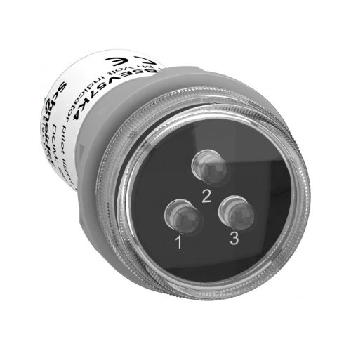 Schneider Electric Harmony XB5EV57K4 Signaallamp – 3-kleurige LED (rood/geel/groen) – Ø31 mm – Chroom/kunststof – IP67 – AC