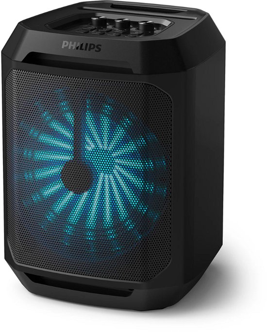 Philips Bluetooth Party Speaker TAX2208 – Karaoke – Feestverlichting – DBB Bass Boost – Tot 7 uur speeltijd-Zwart