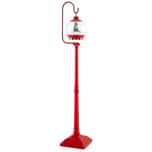 Coast Kerst Lantaarnpaal - Sneeuwbal - Geluidseffecten - 32 x 32 x 173 cm - Rood