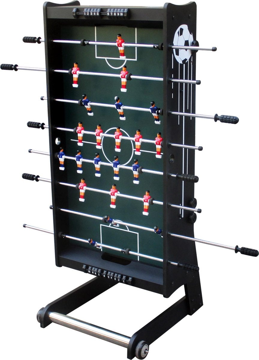 Cougar Scorpion Kick Voetbaltafel Opklapbaar in Zwart - Tafelvoetbal tafel incl. 2 ballen en scoreteller - Indoor voetbal tafel van 126x61x80cm