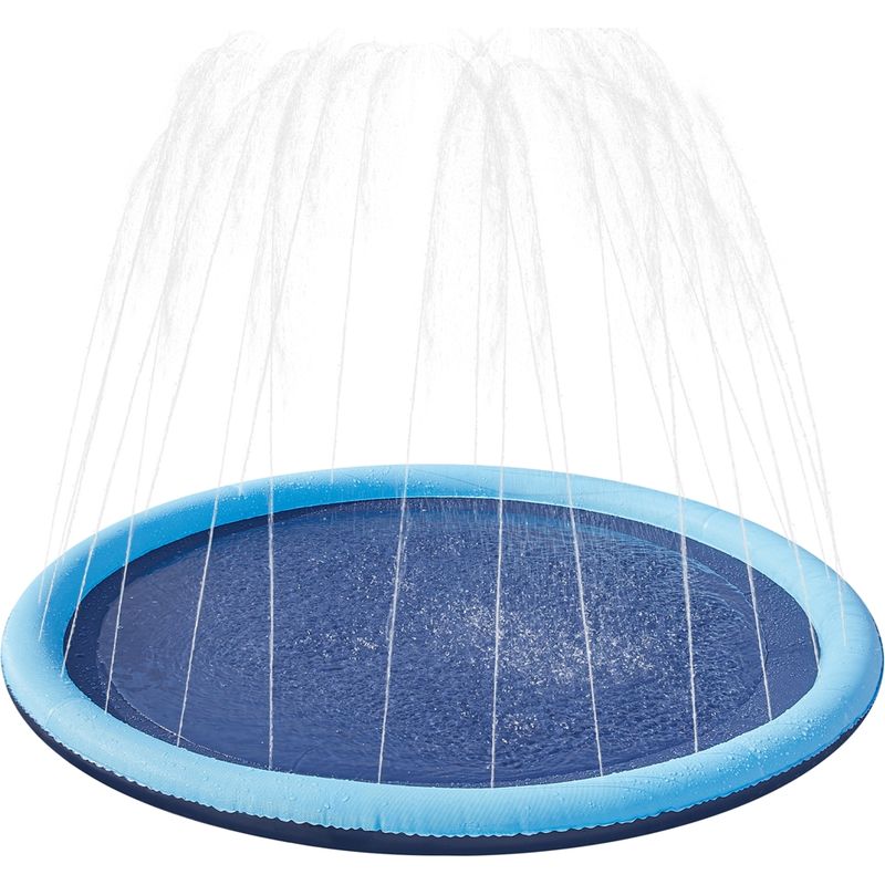 Yaheetech hondenbad 150 cm - opvouwbaar sproeibad met waterstralen - antislip PVC - blauw