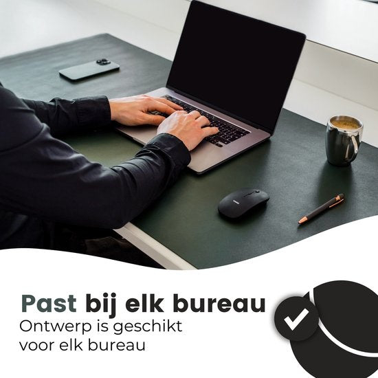 WURK Professionele Bureau Onderlegger Kunstleer Bureau Organizer Bureau Accessoires Inclusief Kabel Clip Muismat XXL - 120x60 Groen