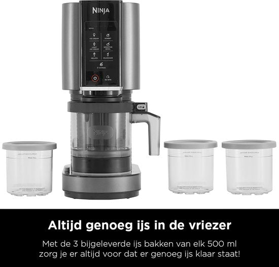 Ninja Creami - 7-in-1 IJsmachine - Ice Cream Maker voor Roomijs, Milkshake, Smoothie Bowl en meer - Foodi - NC300EU