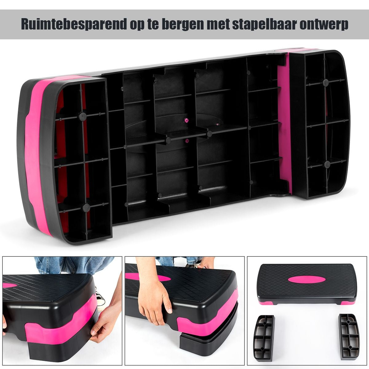 Coast Aerobic Stepper Fitness - Verstelbaar - Zwart/Roze