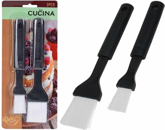 La Cucina Bakkwasten/Barbecue invetkwasten - Set van 2x - marinade kwasten