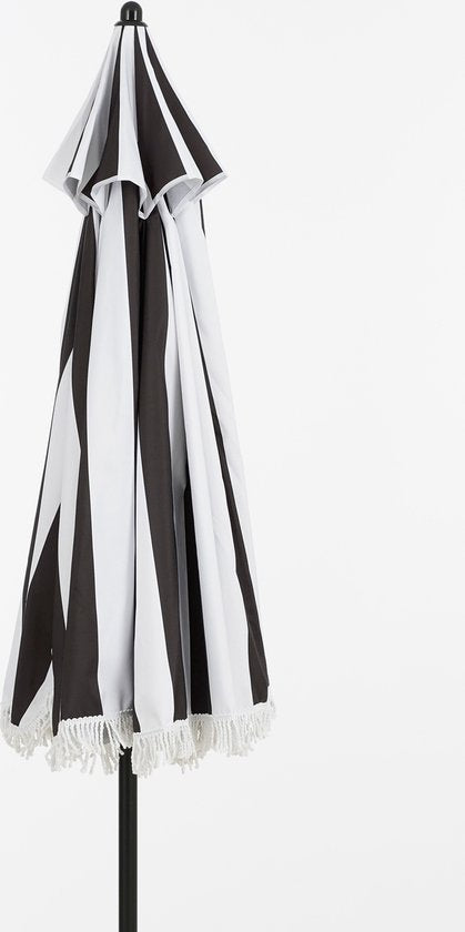 In The Mood Collectie Osborn Parasol - H238 x Ø220 cm - Zwart, Wit