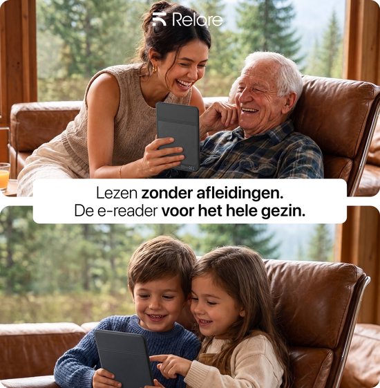 Relore E-reader 6 Inch Touchscreen - Ereader opslag 1000+ Ebooks - Ebook Vervanger Kobo Clara, Kindle, Pocketbook