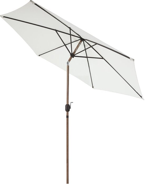 AXI Noor Stokparasol Ø 300cm Eikenlook/beige – Gepoedercoat frame - Kantelbaar