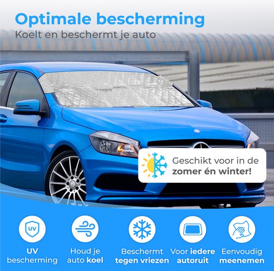 Nuvance - Anti-Vries Deken Auto - Zonnescherm Auto Voorruit - 100 x 145cm - Ijsdeken - Vriesdeken Auto - Voorruithoezen - Auto Accessories