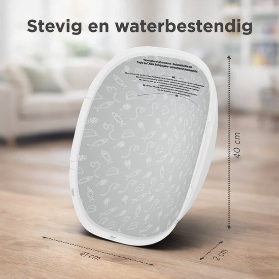 TrevoPet® Kattenbakmat - Waterdichte Kattenbak Mat voor Zelfreinigende Kattenbak - Krasbestendige Kattenmat - Binnenmat Oxford Stof - Beschermmat - 41x40cm