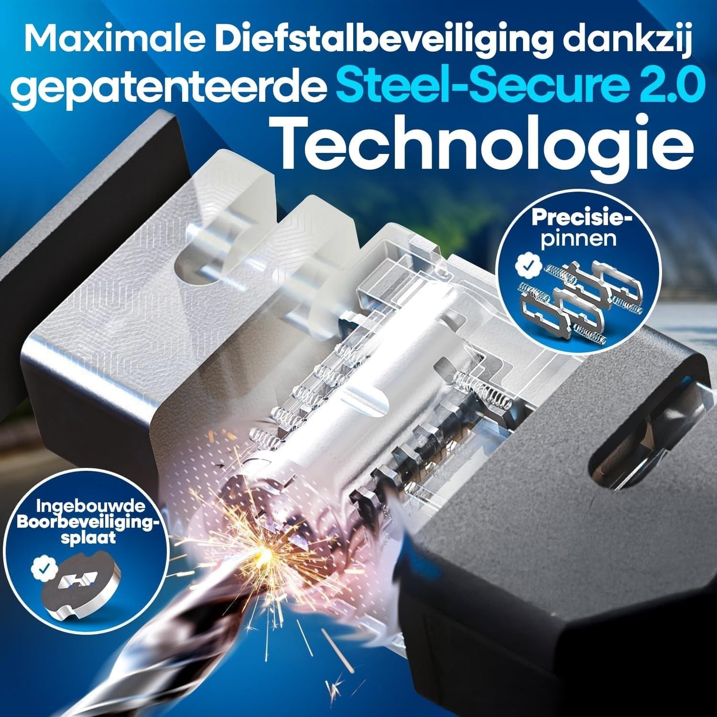 NEXTCOVER® Vouwslot fiets FoldOne met combinatiecode FoldBasic 120 cm I Cijferslot met SteelSecure technologie I Fietsslot vouwslot hoge veiligheid incl. houder