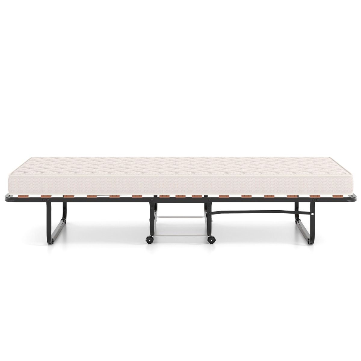 Coast Opklapbaar Logeerbed 80x200 cm Beige – Extra Comfortabel Traagschuimmatras, Hypoallergeen & Metalen Frame op Wieltjes – Gemaakt in Italië