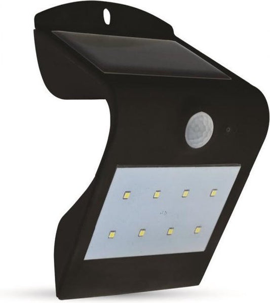 V-TAC VT-767-B Wandlamp op zonne-energie - IP65 - Zwart - 2W - 200 Lumen - 4000K + 3000K