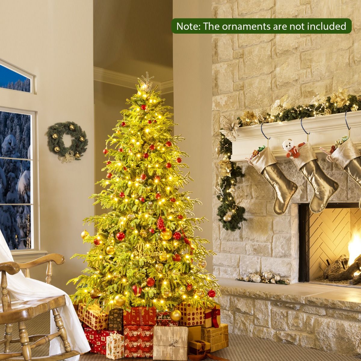 Coast Kunstkerstboom met verlichting - 180 cm - warmwitte LED-lampen - groen