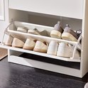Schoenenkast met 2 Kleppen en Lade – Wit – 60×30×90 cm – Moderne Hal Schoenenopberger
