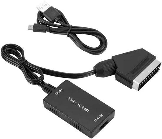 SCART naar HDMI Adapter - Omvormer - SCART Kabel en HDMI Kabel - Video Adapter - SCART naar HDMI Converter - Plug & Play - Full HD 1080P