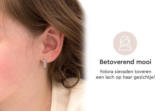 Yolora Kids Oorbellen met Kalpa Camaka Kristallen - Ros� kleurig - 18K Ros�goud Verguld