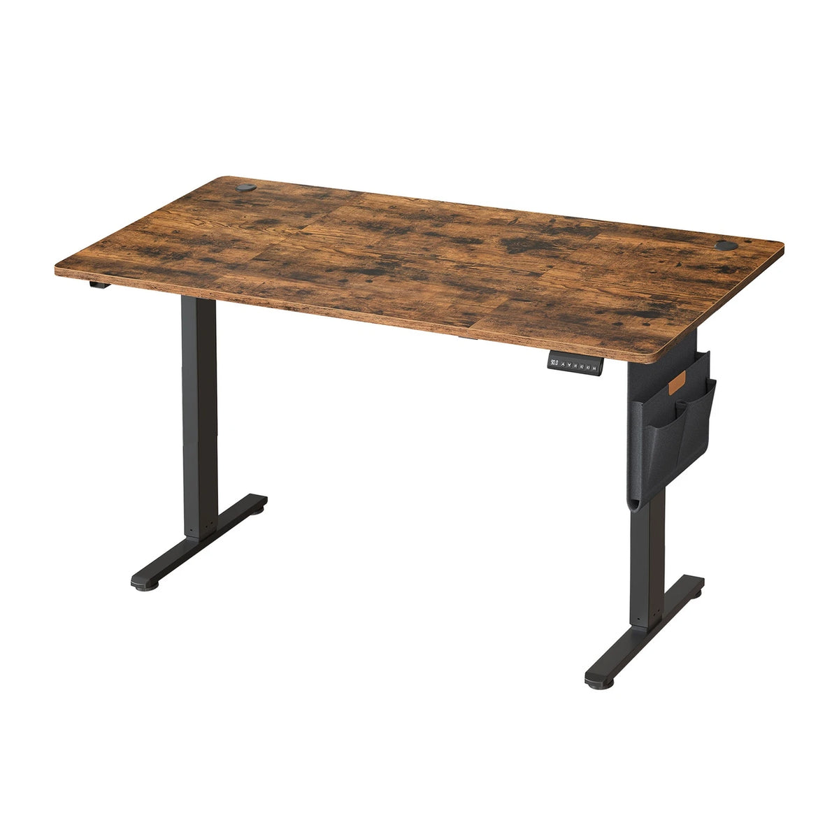 Joyfurnos Elektrisch Zit-Sta Bureau 140 x 60 cm - In Hoogte Verstelbaar met Geheugenfunctie - USB-C - Bruin