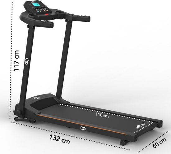Infinity Goods Loopband - Inklapbaar - Wandelband - 12 Programma’s - Incl. Tablethouder - Hellingsfunctie - t/m 12 km/u