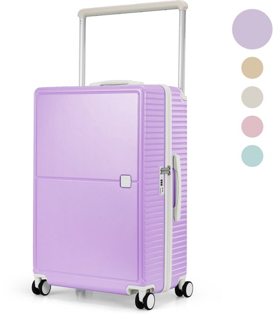 SC City Walker - Medium Reiskoffer 77L - Lichtgewicht & Sterk - 360° Spinner Wielen - Origineel TSA-slot - Inclusief Beschermhoes & Wetpouch - 66 x 45 x 26 cm - Paars