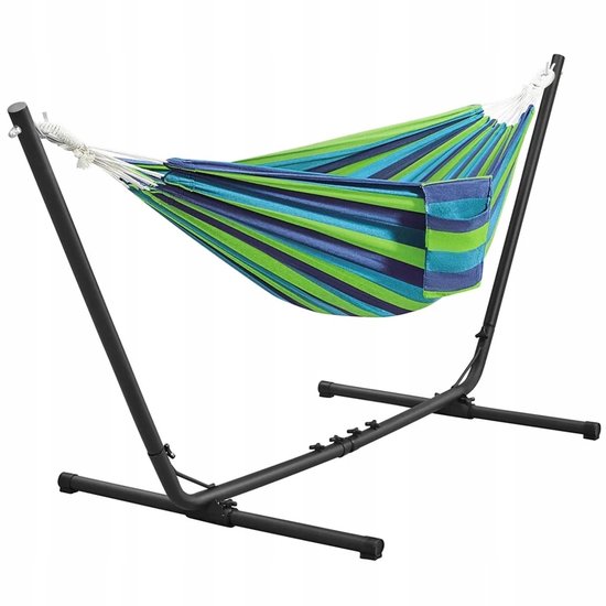 Yaheetech Hangmat met Frame Meerkleurig voor 2-3 Personen, Max 205 kg