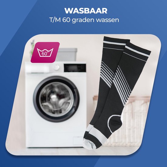 Roegaarden compressie sokken - compressiekousen - Steunkousen - Maat 45-47 - Zwart