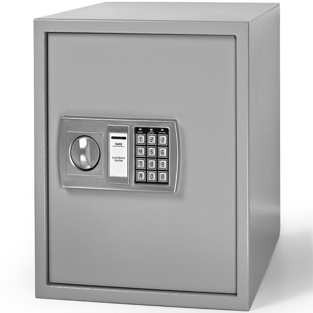 Monzana Elektronische Kluis – Cijferslot & 2 Noodsleutels – 56L – 40 x 35 x 40 cm – Grijs