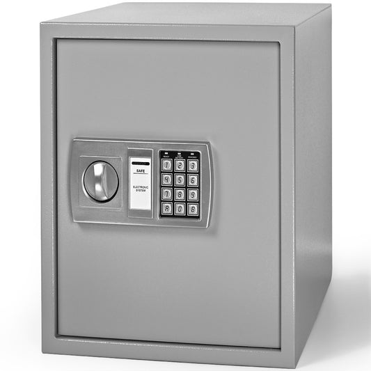 Monzana Elektronische Kluis – Cijferslot & 2 Noodsleutels – 56L – 40 x 35 x 40 cm – Grijs