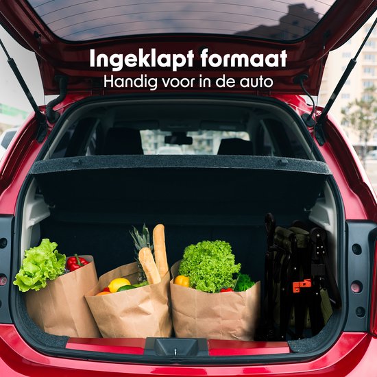 LifeGoods Bolderkar - Opvouwbaar - Tot 120KG - 90L - Wasbaar Polyester - 120x80cm - Groen