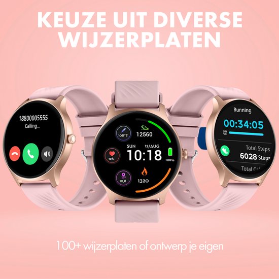 Denver Smartwatch - Android iOS - Volledige Belfunctie - Amoled Display - Sporthorloge - Hartslagmeter - Saturatiemeter - Slaapmonitor - SWC387
