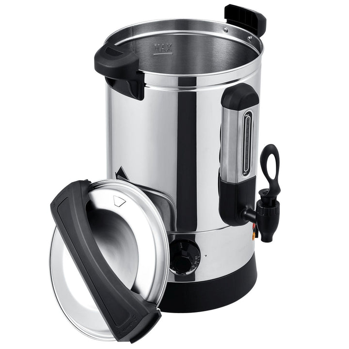 Juskys Glühweinketel 7L - 1500W - warmhoudfunctie - zilver/zwart - 42 cm