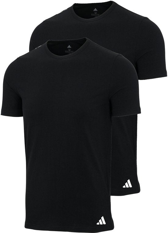 adidas Sportswear 2PK Crew Neck Shirt - Active Flex Cotton - Onderbroek Mannen - 2x zwart