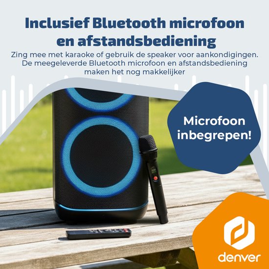 Denver Bluetooth Speaker Party Box - Discolichten - Partybox - Incl Microfoon - Luidspreker - BPS470