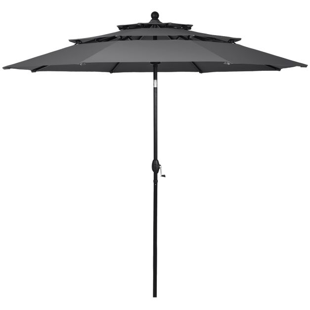 Coast Parasol - 300 cm - Knikbaar - Windbestendig - Aluminium - UV Bescherming - Grijs