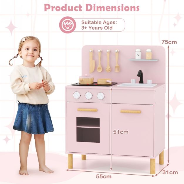 coast Speelkeuken – Incl. Licht, Geluid & Accessoires – 55 x 31 x 75 cm – Roze