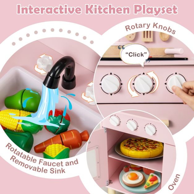 coast Speelkeuken – Incl. Licht, Geluid & Accessoires – 55 x 31 x 75 cm – Roze