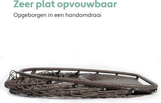 Vita5 Egg Hangstoel – Met Standaard – Binnen en Buiten – Cocoon Stoel - Opvouwbaar - Tot 150kg – Incl. Kussen – Lichtgrijs
