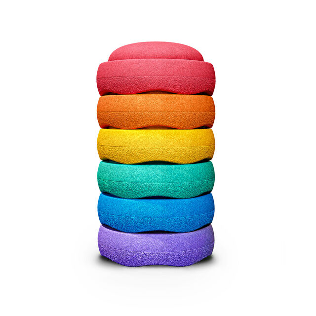 Stapelstenen - Balanceerstenen - regenboog - 6 stuks - Balans speelgoed - Rond