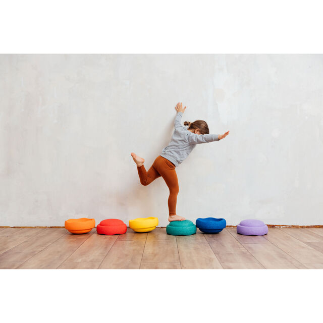 Stapelstenen - Balanceerstenen - regenboog - 6 stuks - Balans speelgoed - Rond