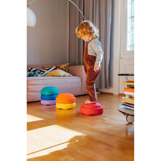Stapelstenen - Balanceerstenen - regenboog - 6 stuks - Balans speelgoed - Rond