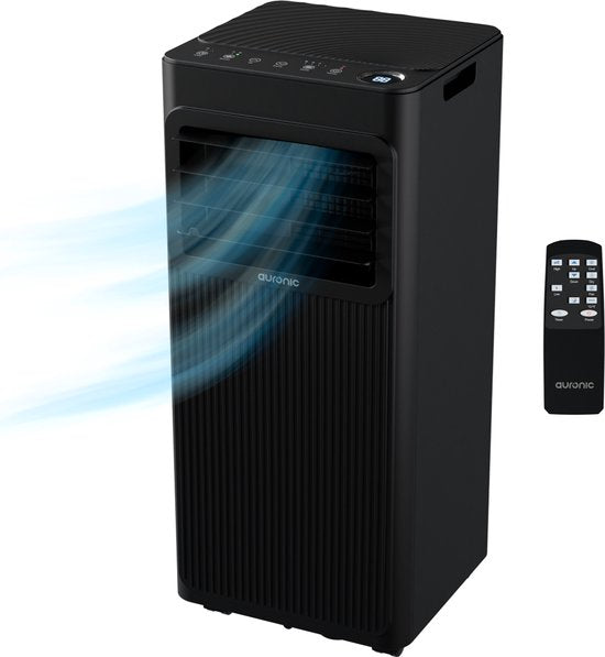 Auronic Mobiele Airco - 7.000 BTU - 3-in-1 - Airconditioning met 2 Raamafdichtingskits - Ventilator - Ontvochtiger - Tot 20m² - Zwart