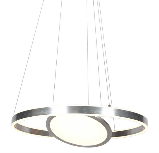 Hanglamp Ringlux 3514ST Staal 60cm Hoogteverstelbaar - Steinhauer Moderne Verlichting voor Binnen
